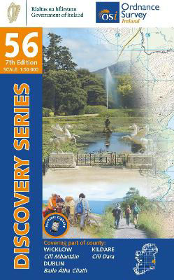 Picture of Wicklow, Dublin & Kildare Map | Ordnance Survey Ireland | OSI Discovery Series 56 | Ireland | Walks | Hiking | Maps | Adventure: Wicklow. Kildare
