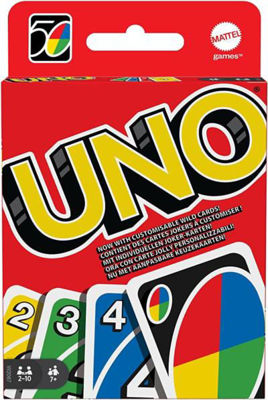 Picture of UNO - Classic Colour & Number Matching Card Game - 112 Cards - Customizable & Erasable Wild Cards - Special Action Cards Included - Gift for Kids 7+